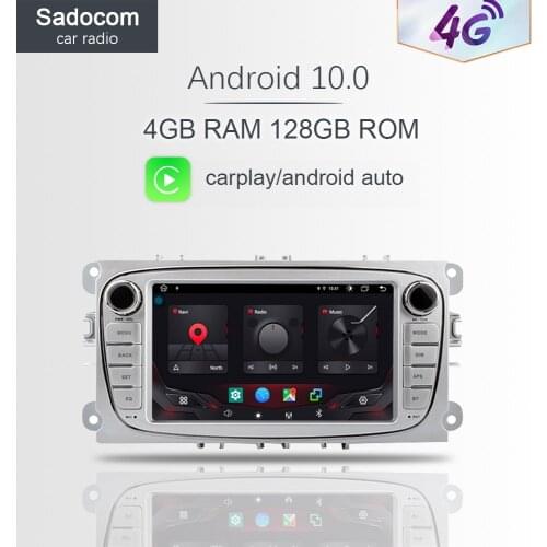 Carplay 8 inch DSP Android 10.0 4G+128GB Car DVD Player 4G LTE Navigation GPS Wifi Stereo Radio For Ford Focus 2 S-Max 2009-2011