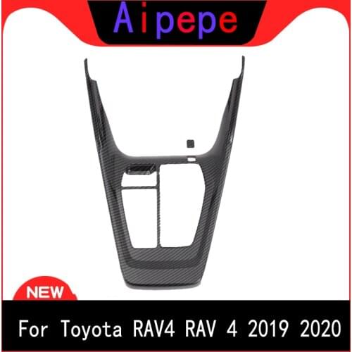 Car Styling For Toyota Rav4 Rav 4 2019 2020 Carbon Fiber Gear Shift Box Cover Molding Trim Decorate Sticker Interior Accessories