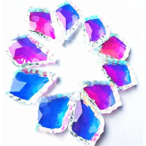 Free Shipping 10pcs/lot 38MM AB color crystal maple leaf chandelier hanging parts, crystal trimming pendants,Crystal lamp prisms
