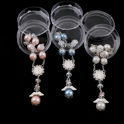 Catholic Religious Rosary Jesus Charm Bracelets Handmade Pearl Bead Rosary Bracelet With Charms Cross Catholic