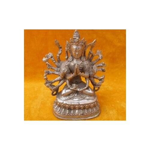 Fast shipping Chinese bronze statue Buddha Thousands hands vivid exquisite 10