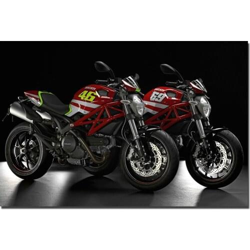 Ducati Monster 696 Motorbike Canvas Painting Vehicle Poster Wall Pictures Print For Living Room