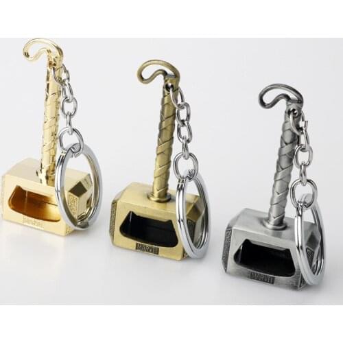 Eco-Friendly Funny Bottle Opener Keychain Metal Pendant Gifts Zinc Alloy Hammer Shaped Beer Openers Tools Three Colors Available