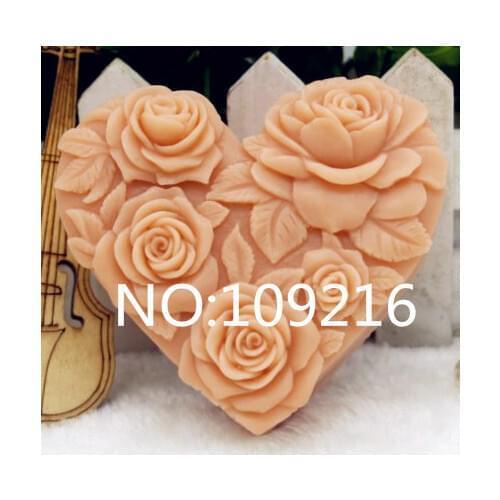 New Product!!1pcs Five Roses(zx190) Food Grade Silicone Handmade Soap Mold Crafts DIY Mould