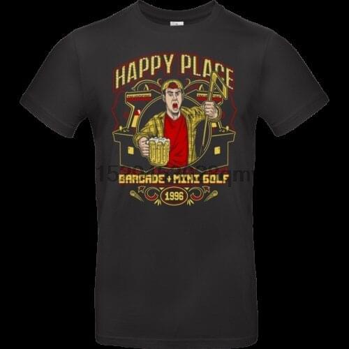Happy Place Arcade Beer Happy Gilmore Hockey Sport Funny Movie Black T-shirt
