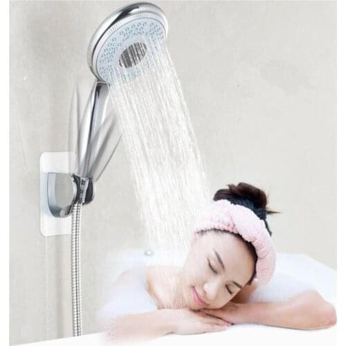 Hot Sale Adjustable Polished Self-adhesive Handheld Suction Up Drill-free Shower Head Holder Showerhead Rack Fits Shower Hose