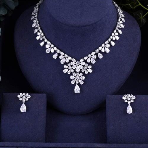 Jankelly Hotsale African 2pc Bridal Jewelry Sets New Fashion Dubai Necklace Sets For Women Wedding Party Accessories Design