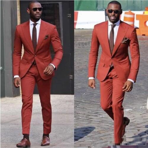 Two Piece Groom Tuxedos Notched Lapel Trim Fit Men Party Suit Custom Made Groomsmen Suits (Jacket+Pants)