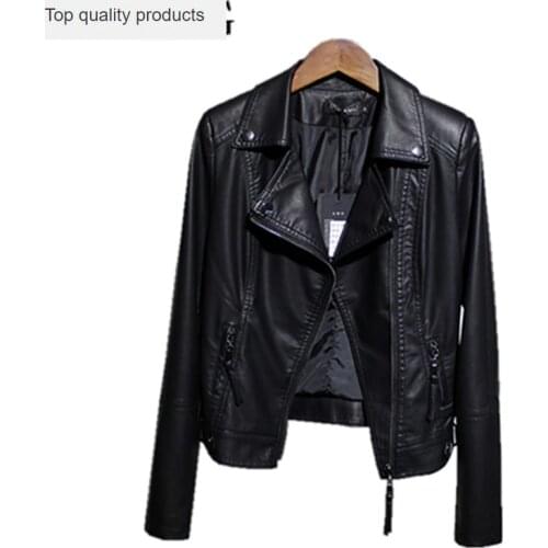 Faux Leather Jacket Female Spring Autumn 2020 Short Zippers Ladies Jackets Motor Black PU Leather Coats For Women YQ256