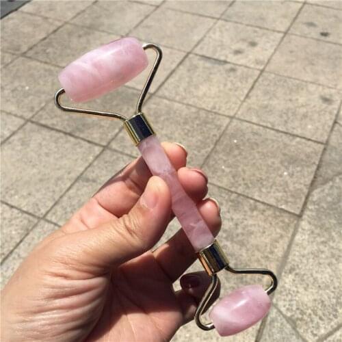 Natural Rose Crystal Double Head Massage Roller Amethyst Obsidian Aventurine Face Neck Body Anti Wrinkle Beauty Health Tool