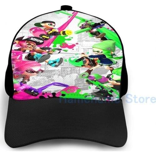 Fashion Splatoon 2 Poster Basketball Cap men women Graphic print black Unisex adult hat