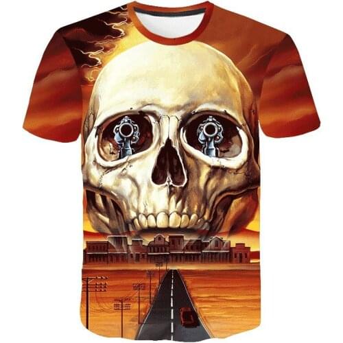 2019 new skull 3D T Shirt Summer Mens Fashion Tops Male Print harajuku wolf Men Women casual Anime T-Shirts Fast Shipping