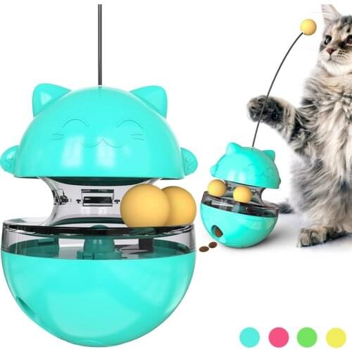 New Puzzle Cat Dog Ball Toy Roly-poly Leaking Food Cat Turntable Ball Funny Pet Toys for Dogs Cats Mascotas Gotas Accessories