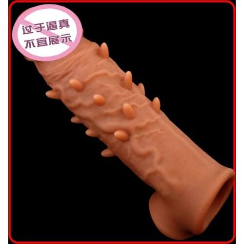 Male penis sheath with Barbed sex toy for male adult product penis ring cock ring penis condom penis sleeve penis enlarge