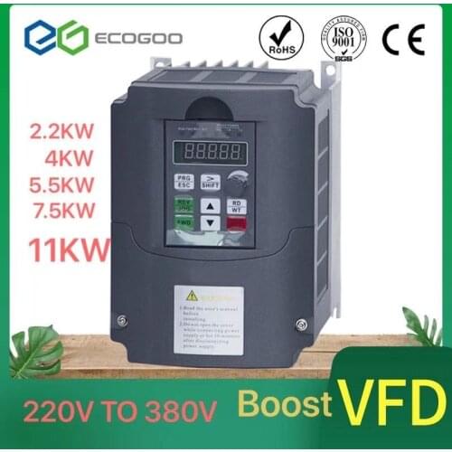 Step up voltage converter inverter 220v to 380v 7.5kw/11kw single phase 220V converter to three phase 380v AC power transformer