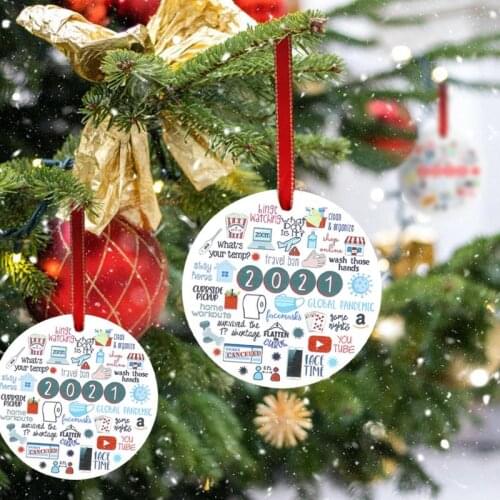 Christmas 2021 Wooden Pendants Xmas Tree Hanging Ornaments DIY Wood Crafts For Home Christmas Party New Year Decorations