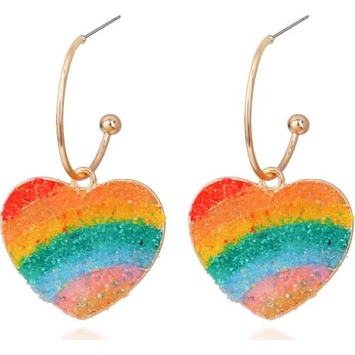 2020 BOHO Earrings Rainbow Colorful Drop Earrings For Women Girl Leaf Geometry Drop Earrings Brincos Fashion Jewelry