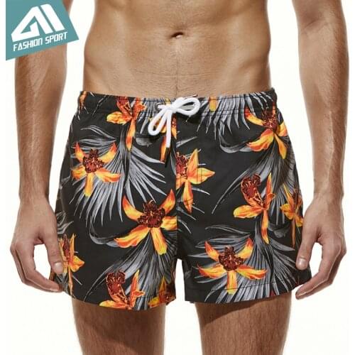 Seobean Summer Playful Pattern Mens Board Shorts Fixed Waist Swim Trunk Holiday Beach Fast Dry Men Swimming Shorts AM2051