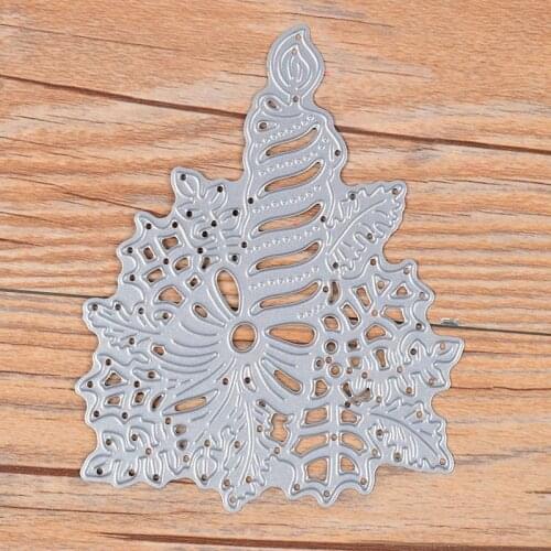 Scrapbooking Metal Cutting Dies Christmas Candle DIY Photo Album Decorative Embossing Stencils Card Template