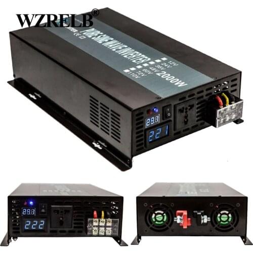 Pure Sine Wave Solar Inverter 2000W 24V 230V DC to AC Power Inverter Wind Generator Voltage Converter 12V/48V to 120V/220V/240V