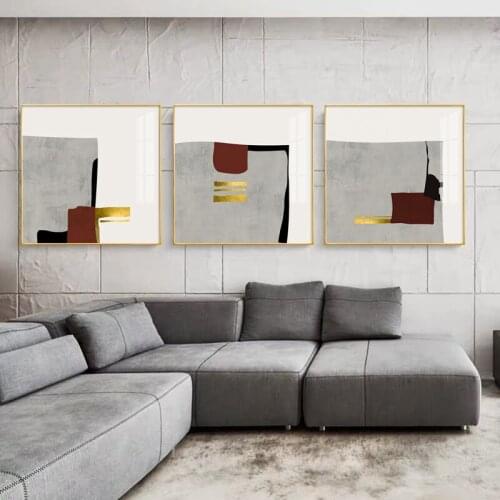 Modern Minimalist Living Room Decoration Painting Abstract Light Luxury Restaurant Hanging Painting Simple Square Entrance Mural