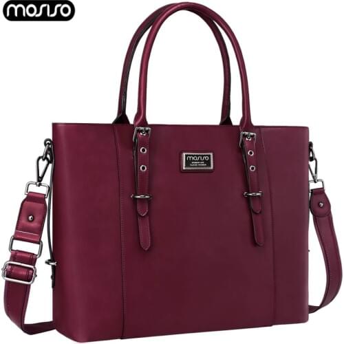 MOSISO Fashion PU Leather Laptop Bag For Women 13.3 14 15 15.6 inch Waterproof Notebook Bags Case Briefcase Handbags Messenger
