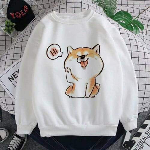 Kawaii Shiba Inu Hoodie Harajuku Funny Hoodies Women Ullzang Cute Korean Style Autumn Winter Sweatshirt 90s Hoody Female Girls