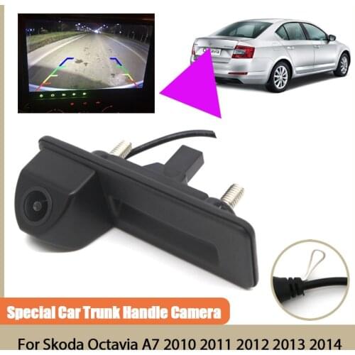 CCD HD Car Trunk Handle camera Night Vision Rear View camera backup Camera For Skoda Octavia A7 2010 2011 2012 2013 2014