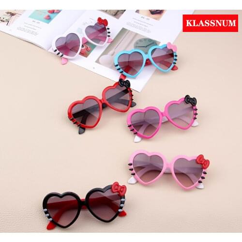 1 Pc 2021 New Kids Heart Shaped Sunglasses Girl Brand Fashion Glasses Boy Baby Sun Glasses Cute Eyewear Retro Childrens Glasses