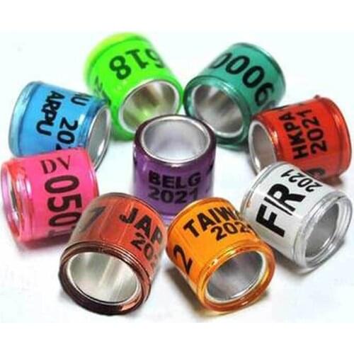 10Pcs Multicolor Pigeon Foot Ring With Word Earrings Quality Durable Bird Ring Racing Pigeon Foot Ring Bird Tools 2021