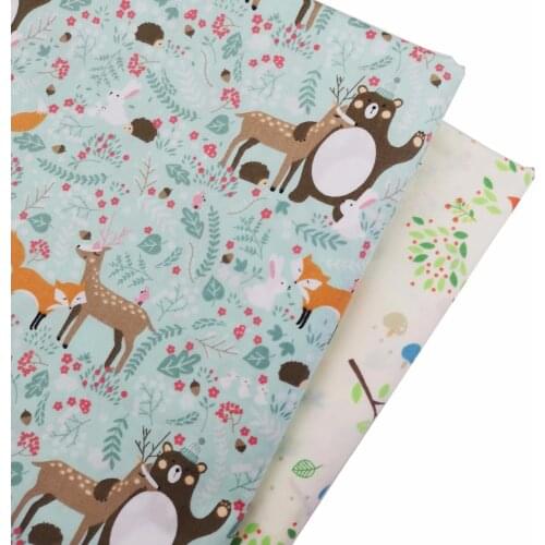 Animal Fox 100% Cotton Fabric Diy Sewing Craft Bedding Home Decor Tecido Telas Para Crib Patchwork Doll Cloth Tissus au Metre