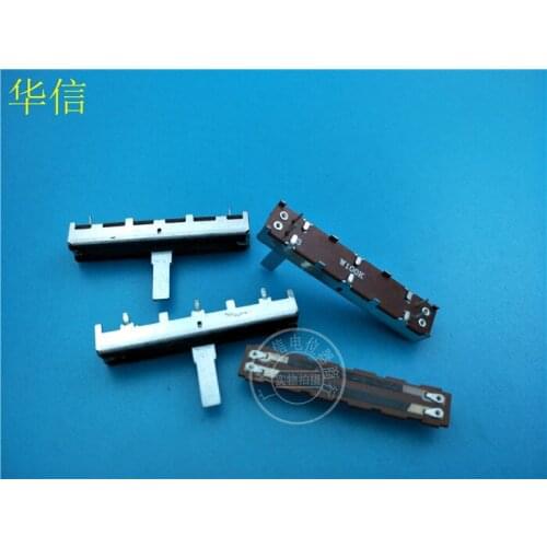 3pcs SC3042N W100K 45MM Sliding Fader Single Potentiometer / Iron Handle 15MM With Midpoint / 4 Feet