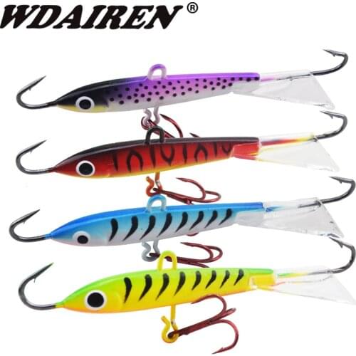 4Pcs 8.3cm 18g Fishing Lures Sinking Pencil Shaped Jig Fish Head Fishing Soft Lure Artificial Bait With Hooks Pesca ice Tackle