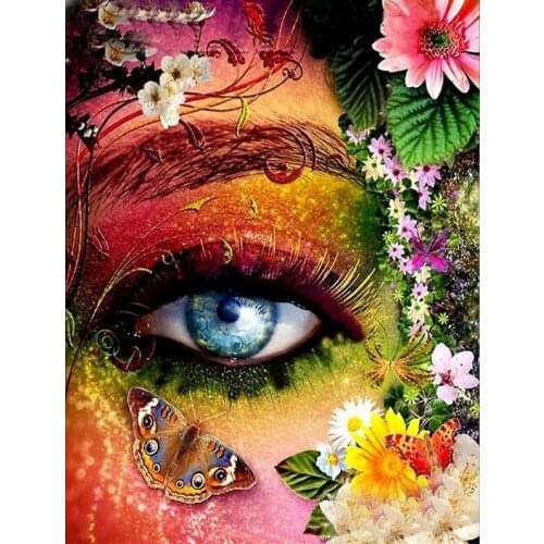 5D DIY Diamond Painting Beauty Eyes Crafts Painting Full Drill Round Diamond Embroidery Diamond Mosaic Cross Stitch Home Decor