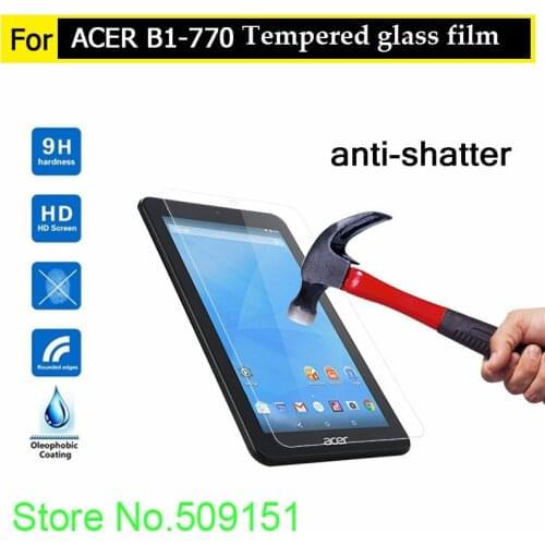 9H Explosion-Proof Toughened Tempered Glass For Acer Iconia One 7 B1-770 7 inch Tablet Screen Protector Film++Cleaning Wipes
