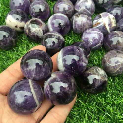 Dream amethyst sphere natural stones and minerals crystal healing ball home decoration