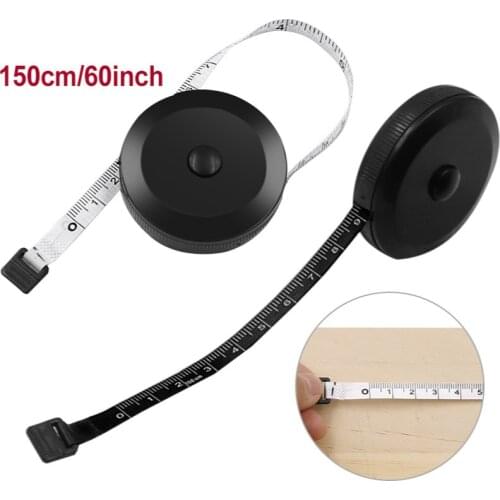 1.5m/60inch Black Tape Measures Dual Sided Retractable Tools Automatic ABS Flexible Mini Sewing Measuring Tape Clothing ruler