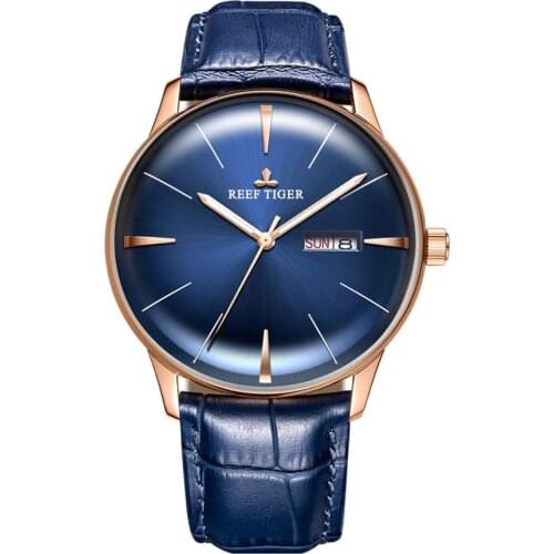 Luxury brand men automatic watch,mens wrist watches Reef Tiger man waterproof wristwatch timepiece self wind mechanical clock