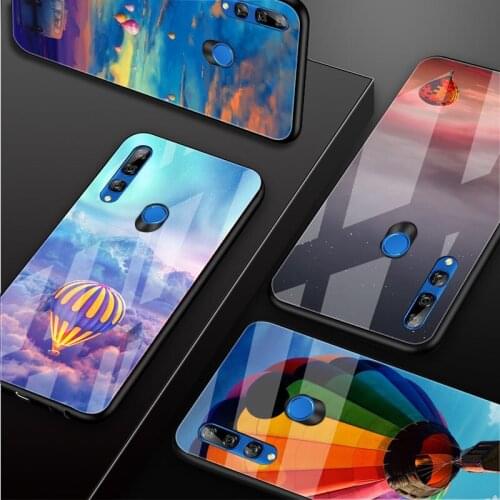 Hot Air Balloon Tempered Glass Phone Case For Huawei honor 8X 9 10i 20i 20Lite 20Pro 30 Pro Cover Shell