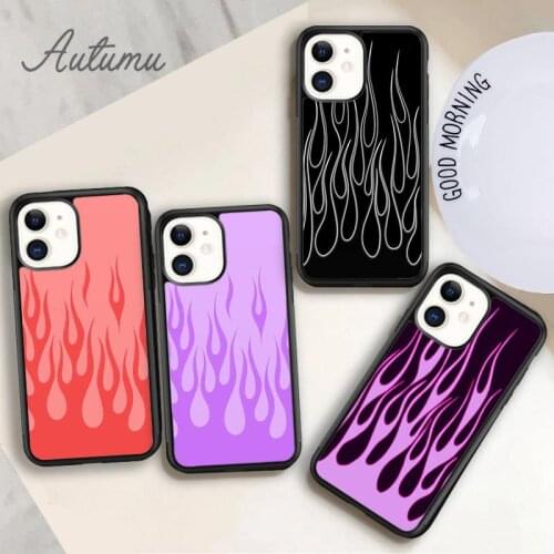 Flame Phone Case for iPhone 11 12 Pro Max mini X XR XS SE 2020 5 6S 7 8 Plus Samsung Galaxy S8 S9 S10 Cover shell