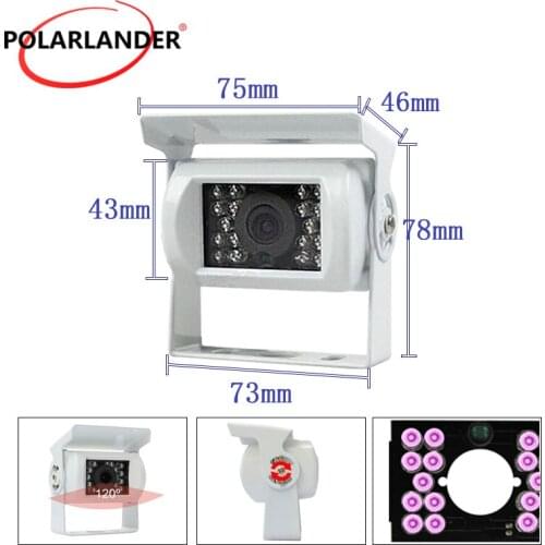 Truck Reversing Camera Infrared 18 LED Waterproof Night Vision Zinc Alloy for Carts / Trucks 90 Degrees Adjustable Heavy Duty