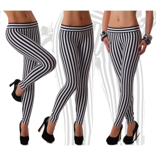 White Stripes Print Pants Free Shipping Stripes Print Legging 3S8458 sexy strip leggings