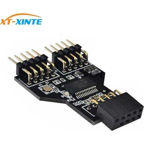 Motherboard USB 9Pin Interface Header Splitter 1 to 2 Extension Cable Adapter 9-Pin USB HUB USB 2.0 Connectors for RGB Bluetooth
