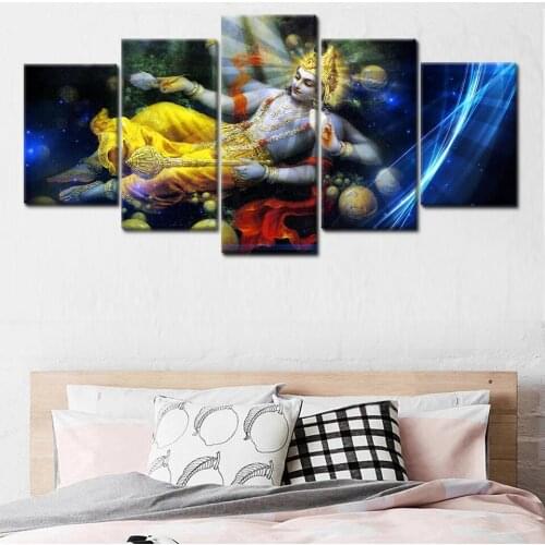 5 Panel Modular Hindu God Goddess Living Room Home Wall Art Decoration High-End Canvas Poster