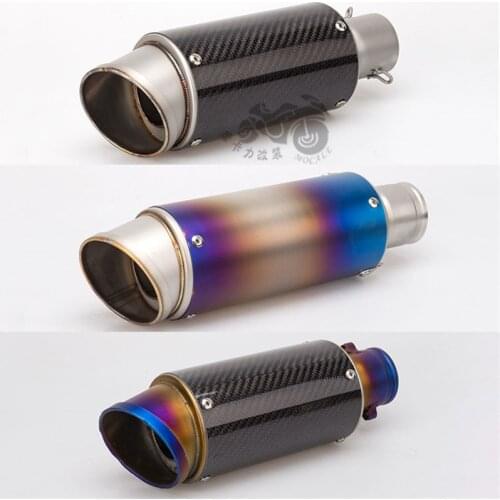 Motorcycle modified muffler 51mm universal carbon fiber exhaust pipe Z900 MT09 ZX-6R CBR500R