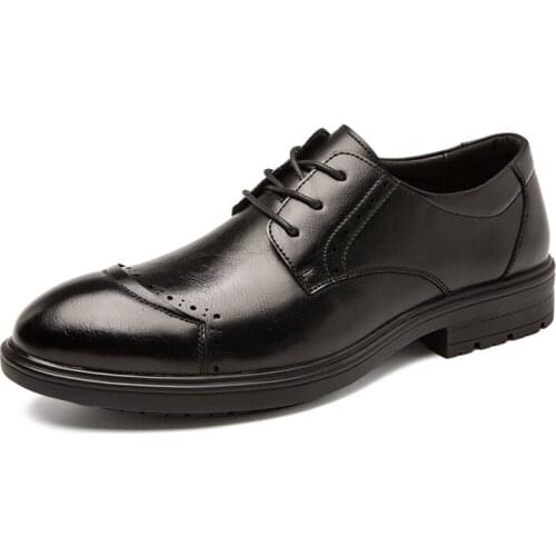 Genuine Leather Mens Business Shoes Luxury Brand 2020 Mens Oxford Shoes Comfortable Non-slip Black Driving Shoes Sizes 37-46