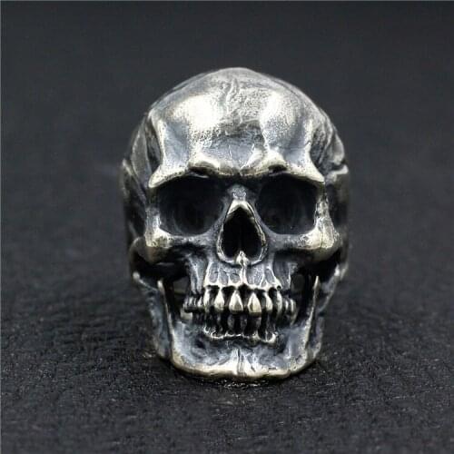 925 Sterling Silver High Detail artisan Handmade Skull Ring Mens Biker Punk Ring Jewelry A3431