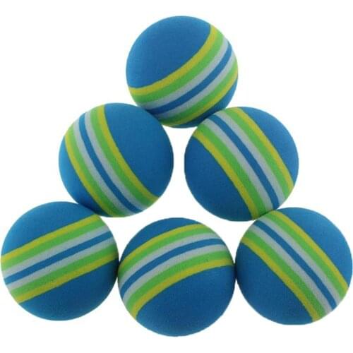 Blue Stripe Color Ball Golf Indoor Ball Sponge Ball Golf Colored Ball Sponge Stripe Balls42mm Balls Practice Soft Golf Foam K7A2