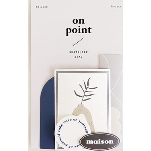 Suatelier Seal On Point Stickers Scrapbooking Paper Cutting Die Bear Flower Vase Label Design Hobby Diary Journal Decor Craft