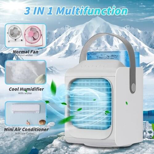 Portable Air Cooler Humidification Air Cooler Charging Shaking Head Cooling Fan ABS Material 4000mAh Battery 350ml Water Tank